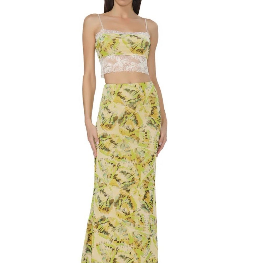 AFRM Yellow and Green Skirt Set